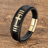 Gold cross leather bracelet 