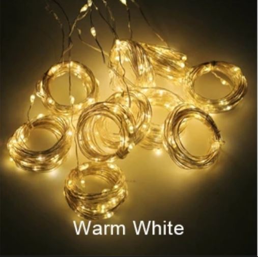 warm white curtain lights